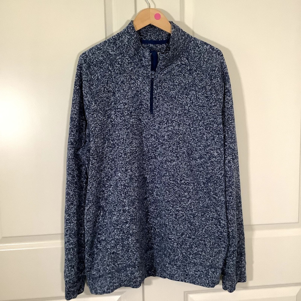 Old Navy Pullover Sweater Men's Plus Size XXL Blue Zip Collar
